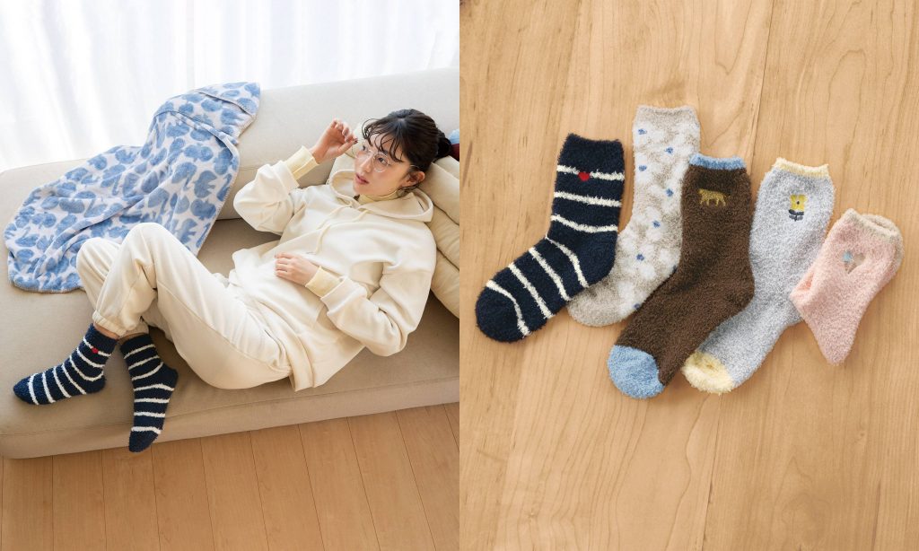 ふわふわムームールームソックスにかわいい刺繍の新柄が登場